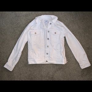 Old Navy White Distressed Jean Jacket NWOT